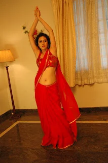 South Indian Most Beautiful Acterss Sada Sexy Nevel show in Red Saree | Sada Hot and gorgeous looks