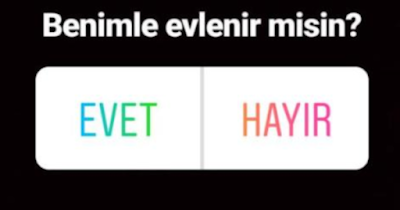 Instagram Evet Hayır Soruları