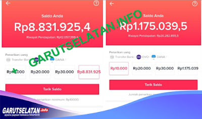 Bukti penghasilan dari Aplikasi Tiktok