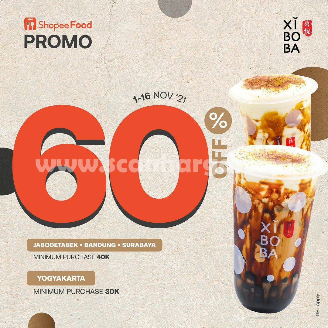 Promo Xiboba Diskon hingga 60% via ShopeeFood