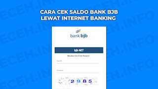 Cara Cek Saldo BANK BJB Lewat Internet Banking