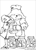 Paddington Bear coloring page a lot of jams