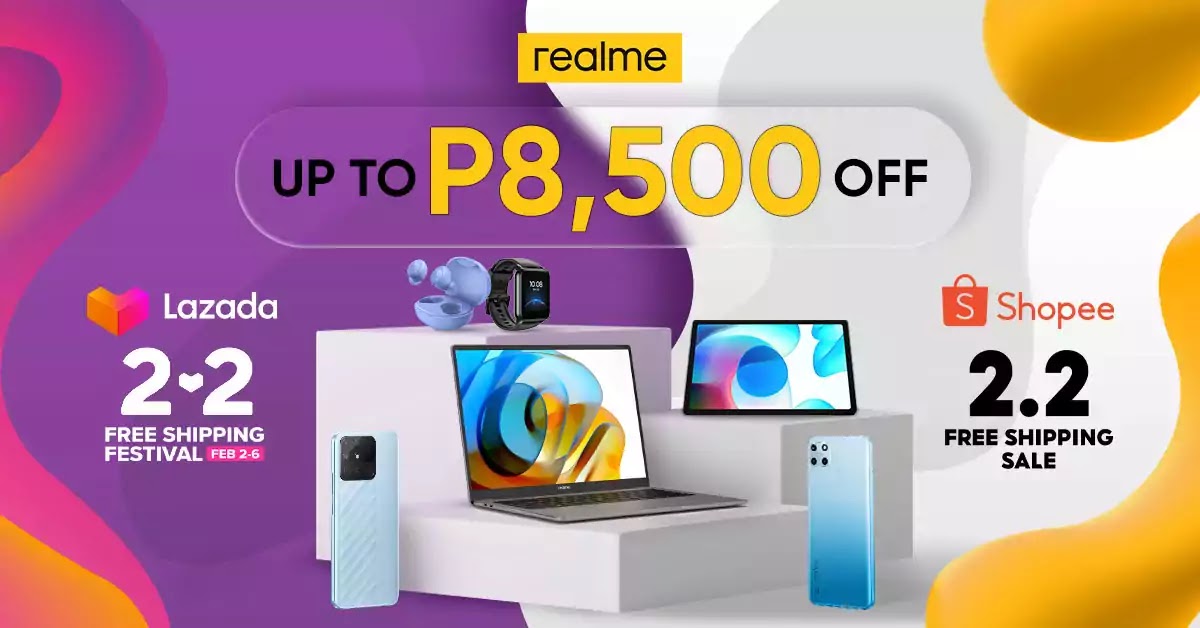 realme - Lazada, Shopee 2.2 sale