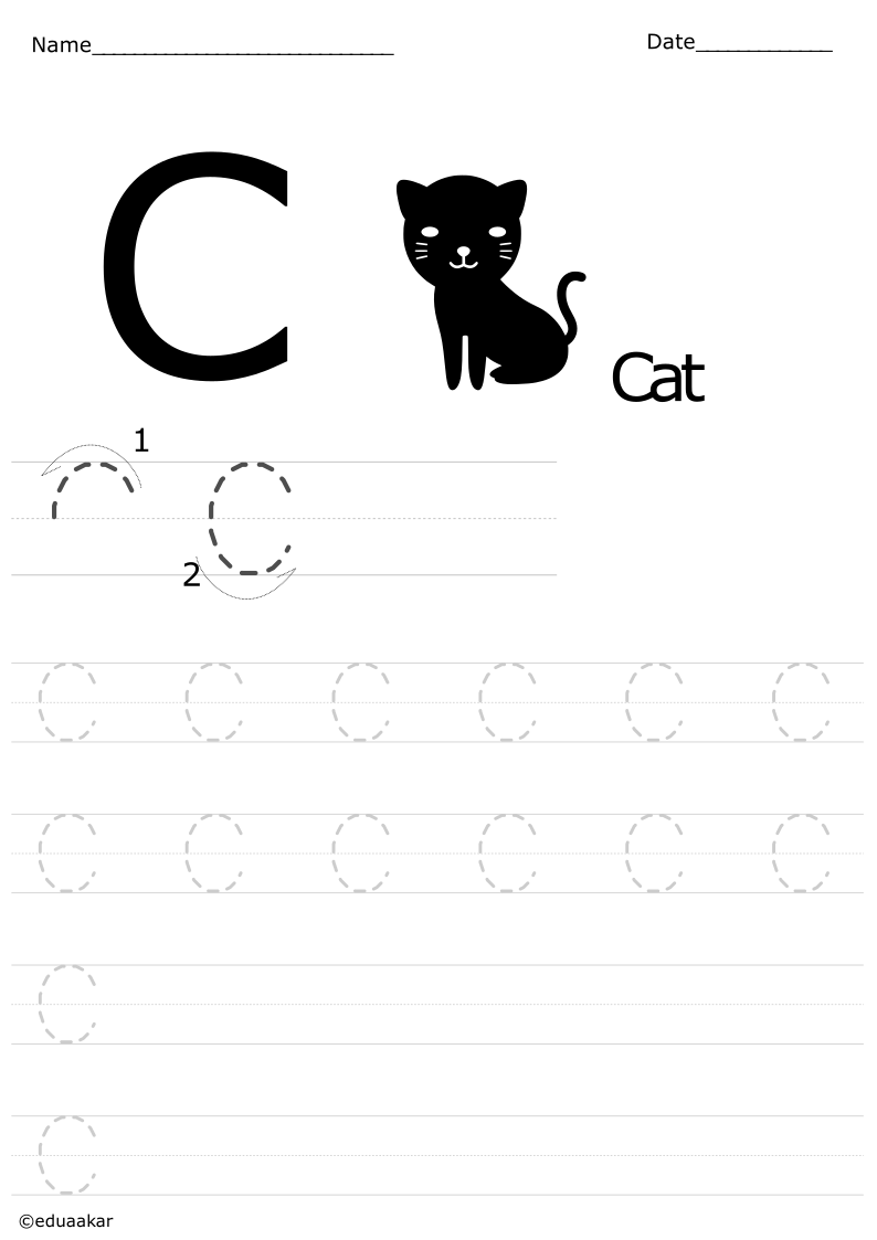 Alphabet C Tracing Worksheet