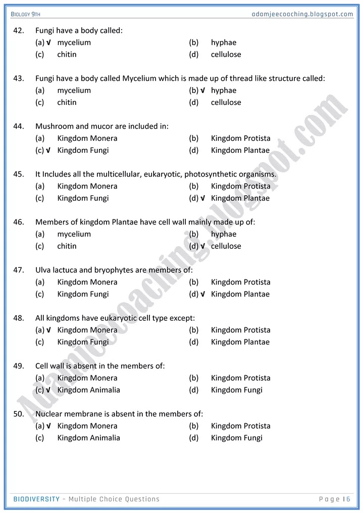 biodiversity-mcqs-biology-9th