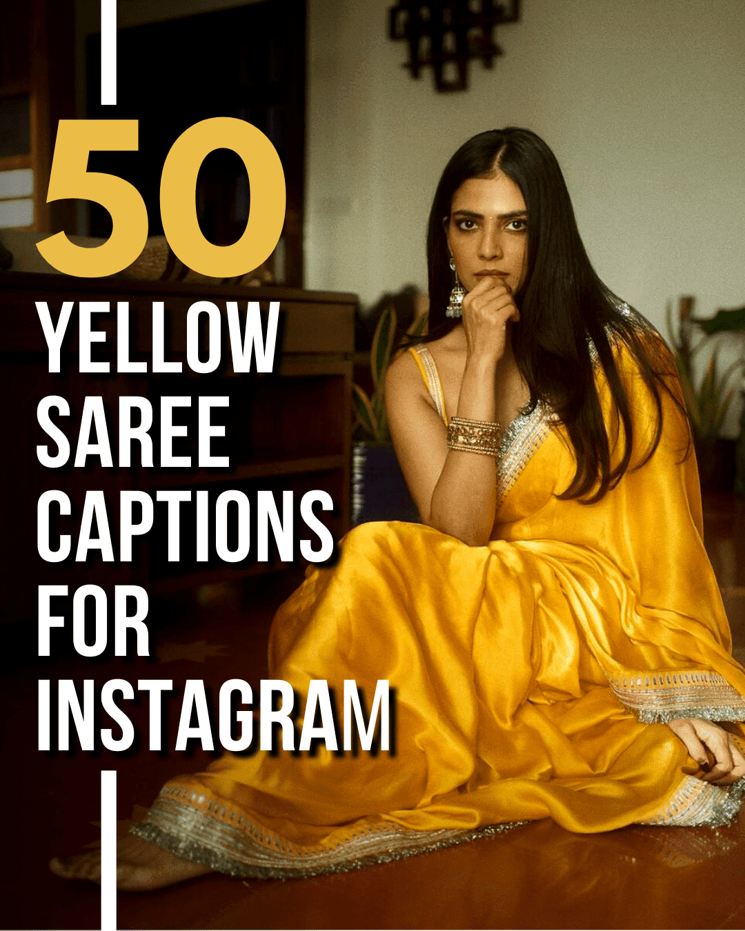 50 Yellow Saree Captions for Instagram with Emojis