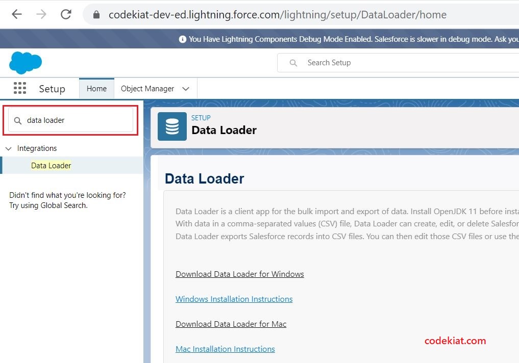 Download data loader from salesforce setup