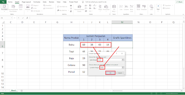 Cara Membuat Grafik Garis, Batang, dan Win-Lose di Microsoft Excel dengan Fitur Sparklines