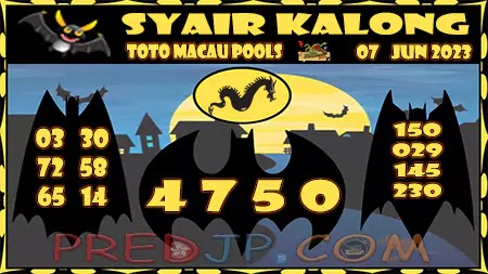 Prediksi Kalong Macau 3D Hari Ini JP 09 Juni 2023