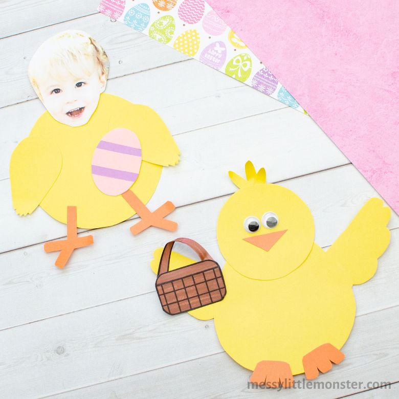 Mix and match chick craft for kids with chick template