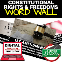 Civics Word Wall, Government Word Wall, Classroom Decor, Middle School, High School, Legislative Branch, Executive Branch, Judicial Branch, Constitution, Politics, Elections
