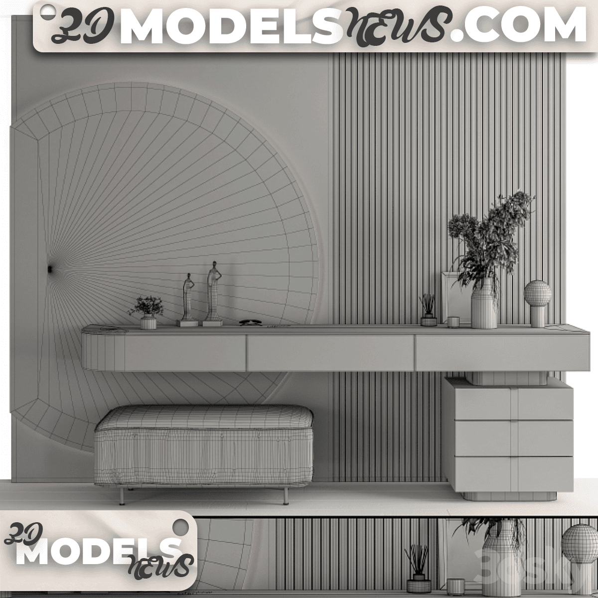 Hallway Model White and Wood Set 21 4