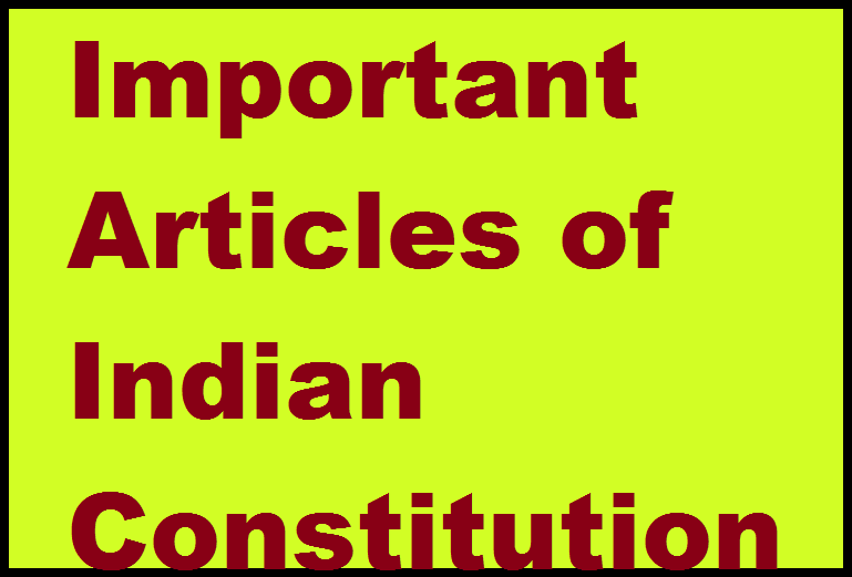 Indian Constitution Articles Free PDF Download