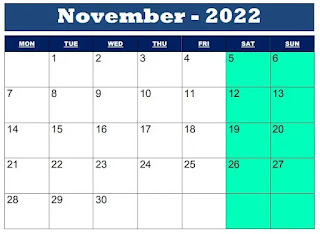 November 2022 calendar, printable, Free, blank, beta, PDF, png, Nov 2022