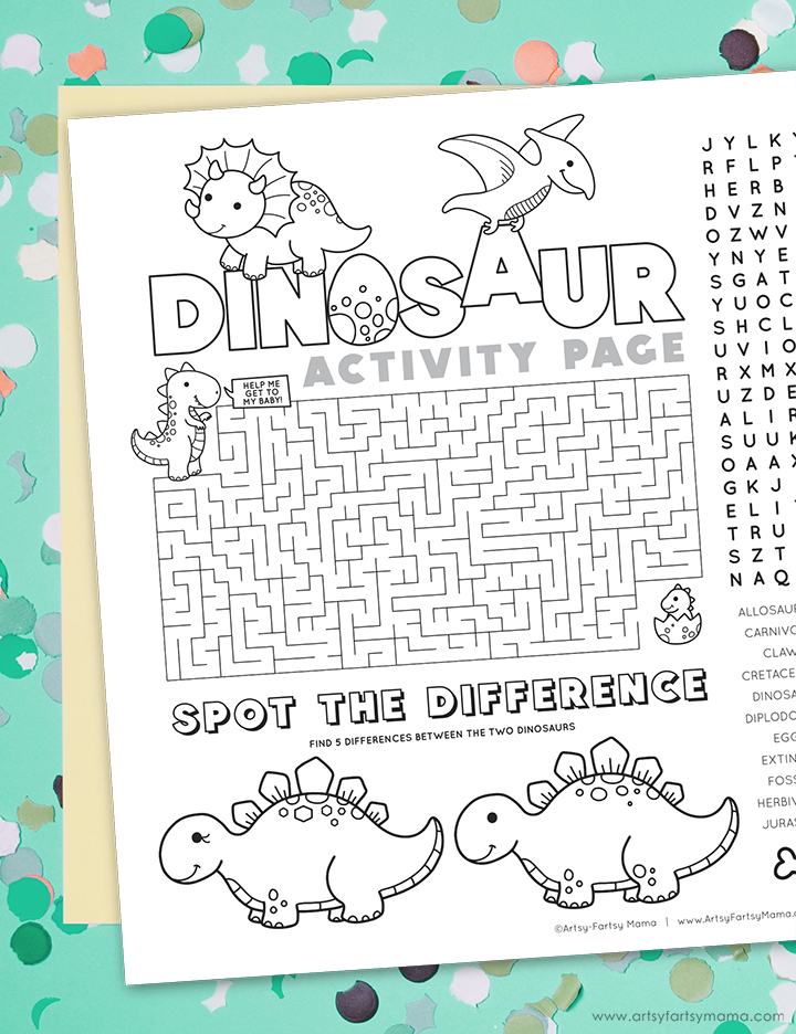 Free Printable Dinosaur Activity Page