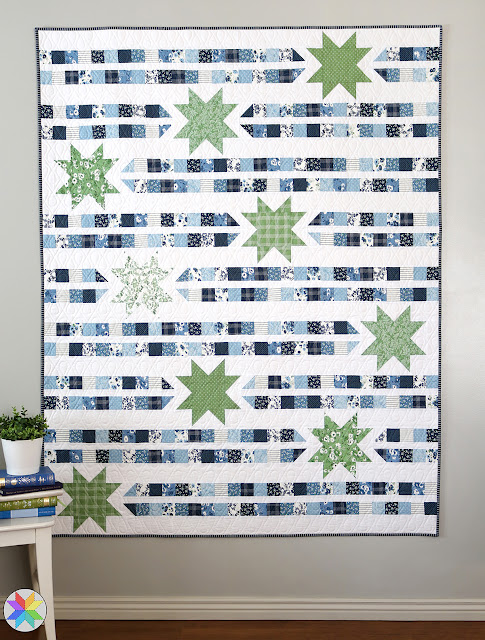 Star Trails quilt pattern by Andy Knowlton of A Bright Corner a FQ or Jelly Roll or scrap quilt in two sizes