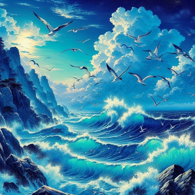Blue Ocean 🌊 Waves in Sea