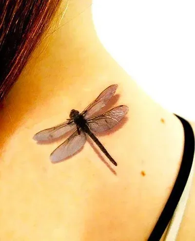 3d Realistic Dragonfly Tattoo