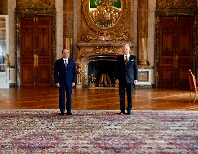 الرئيس السيسي يلتقي مع ملك بلجيكا بمقر القصر الملكي ببروكسل