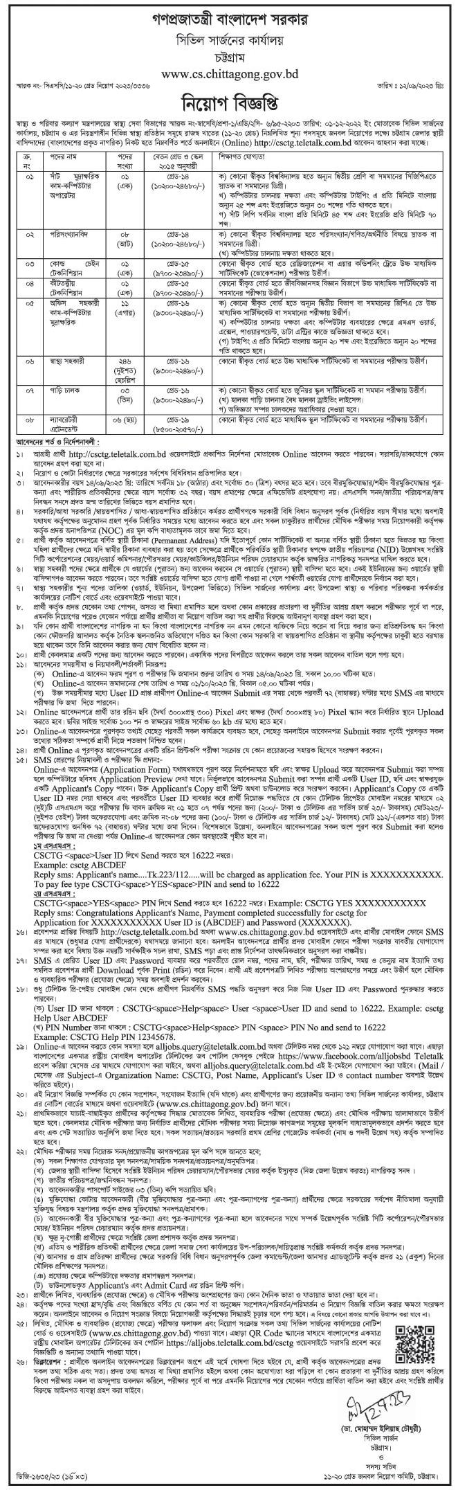 সিভিল সার্জনের কার্যালয়ে নিয়োগ বিজ্ঞপ্তি ২০২৩ - Civil Surgeon Office Job Circular 2023 - চট্টগ্রাম সিভিল সার্জনের কার্যালয়ে নিয়োগ বিজ্ঞপ্তি ২০২৩ - Chittagong Civil Surgeon Office Job Circular 2023 - চট্রগ্রামের চাকরির খবর ২০২৩ - chittagong job circular 2023