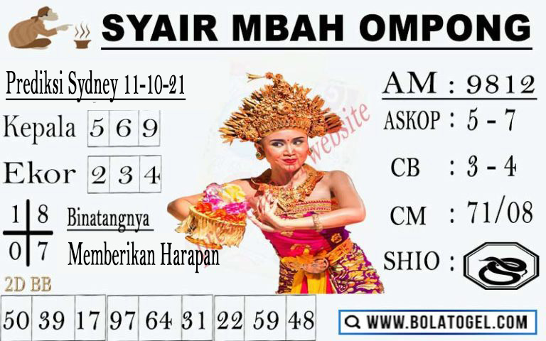 Syair Mbah Ompong Sdy Senin 11-10-2021