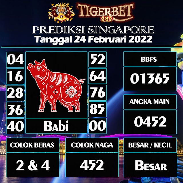 Prediksi Togel Singapore Tanggal 24 Februari 2022 Tigerbet888