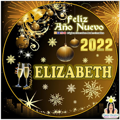 Nombre ELIZABETH por Año Nuevo 2022 - Cartelito MUJER