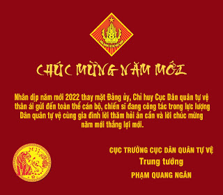 Cục trưởng Cục Dân quân tự vệ gửi lời chúc mừng năm mới 2022 đến lực lượng Dân quân tự vệ