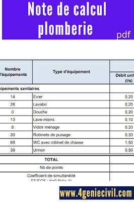 Exemple de note de calcul plomberie