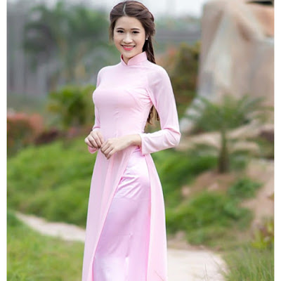 áo dài sắc hồng ngọt ngào