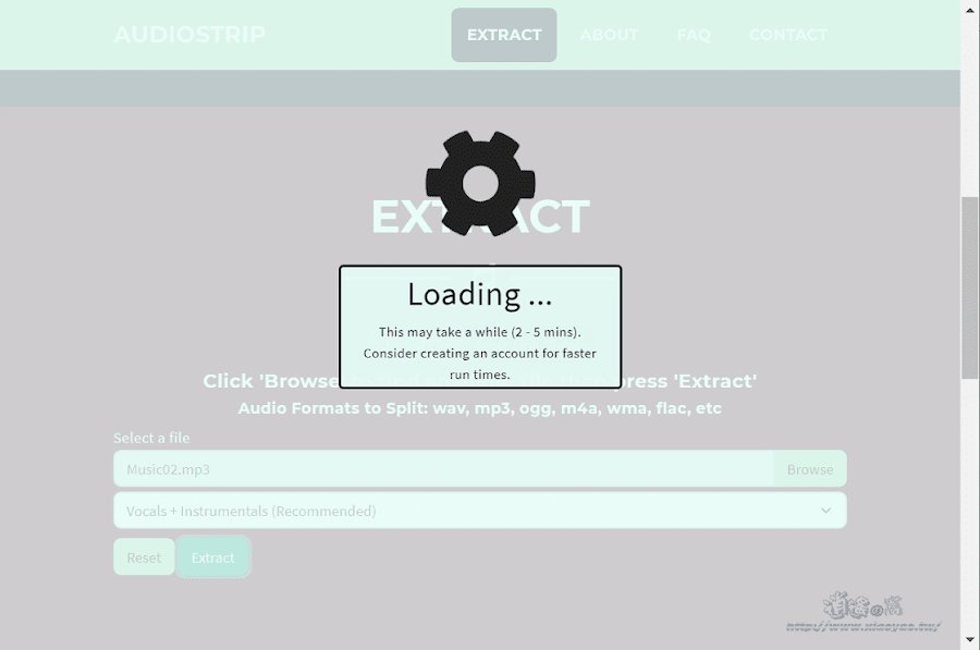 AudioStrip 線上分離歌曲人聲與伴奏音樂