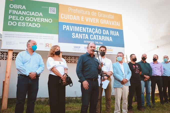 GRAVATAÍ: Prefeitura e Governo do Estado assinam ordem de início de pavimentação da Rua Santa Catarina