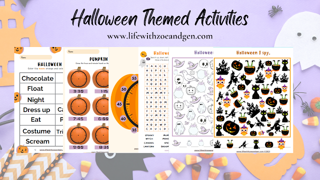 Printable l Free Halloween Themed activities, worksheets for k2 to grade 1 by Life with ZG. l Gen Roraldo