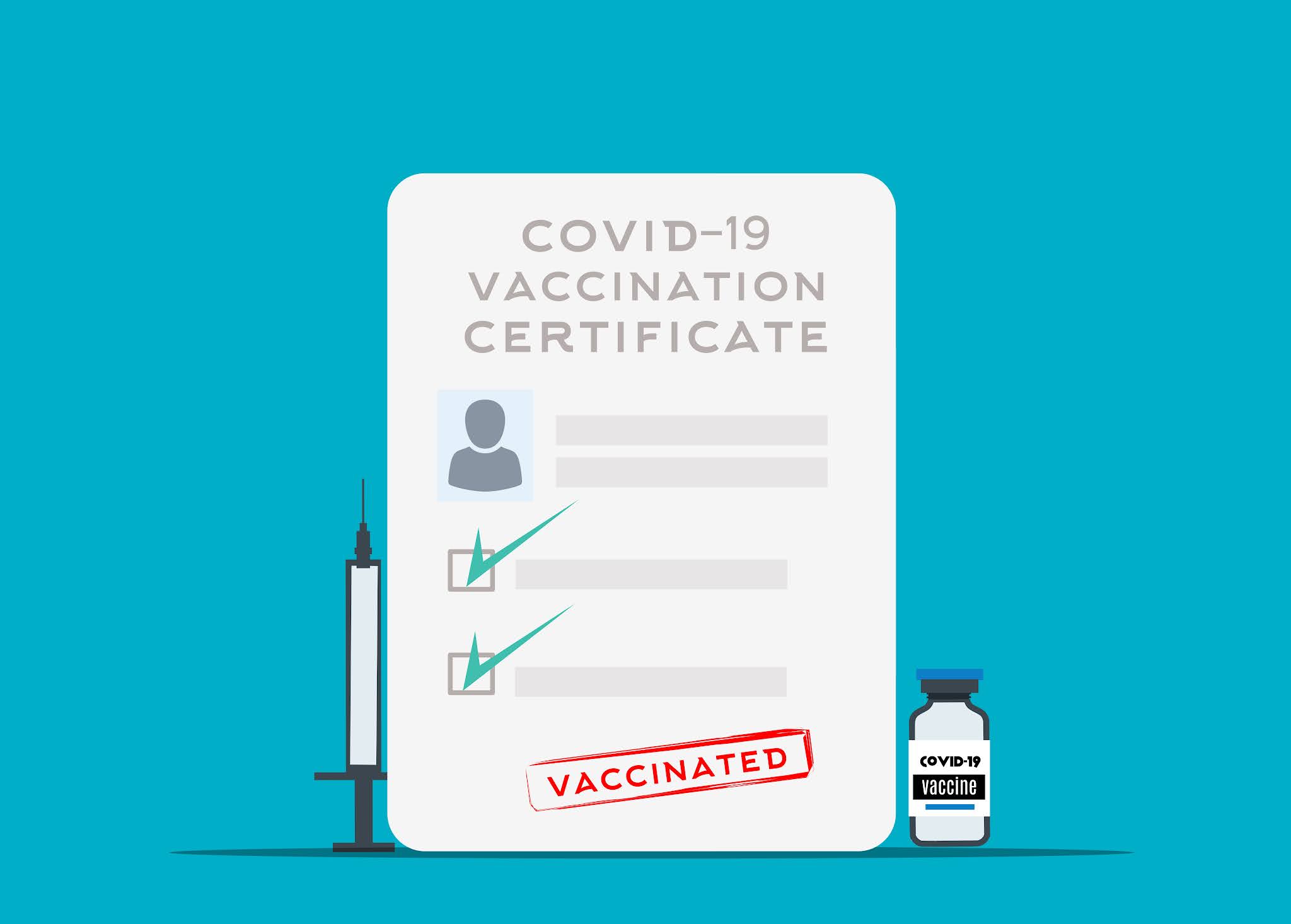 Covid-19 vaccination card graphic design