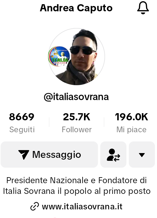 Per una ITALIA SOVRANA🇮🇹 Segui Andrea CAPUTO Presidente🦅