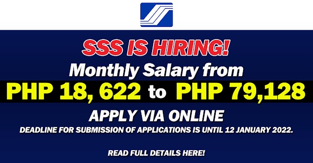 SSS IS HIRING! | Monthly Salary From PHP 18, 622 To PHP 79,128 | APPLY VIA ONLINE