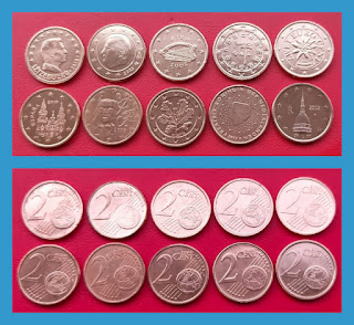 E-2 EUROPE SET OF 10 DIFFERENT-2 EURO CENTS COIN (#RVJ)