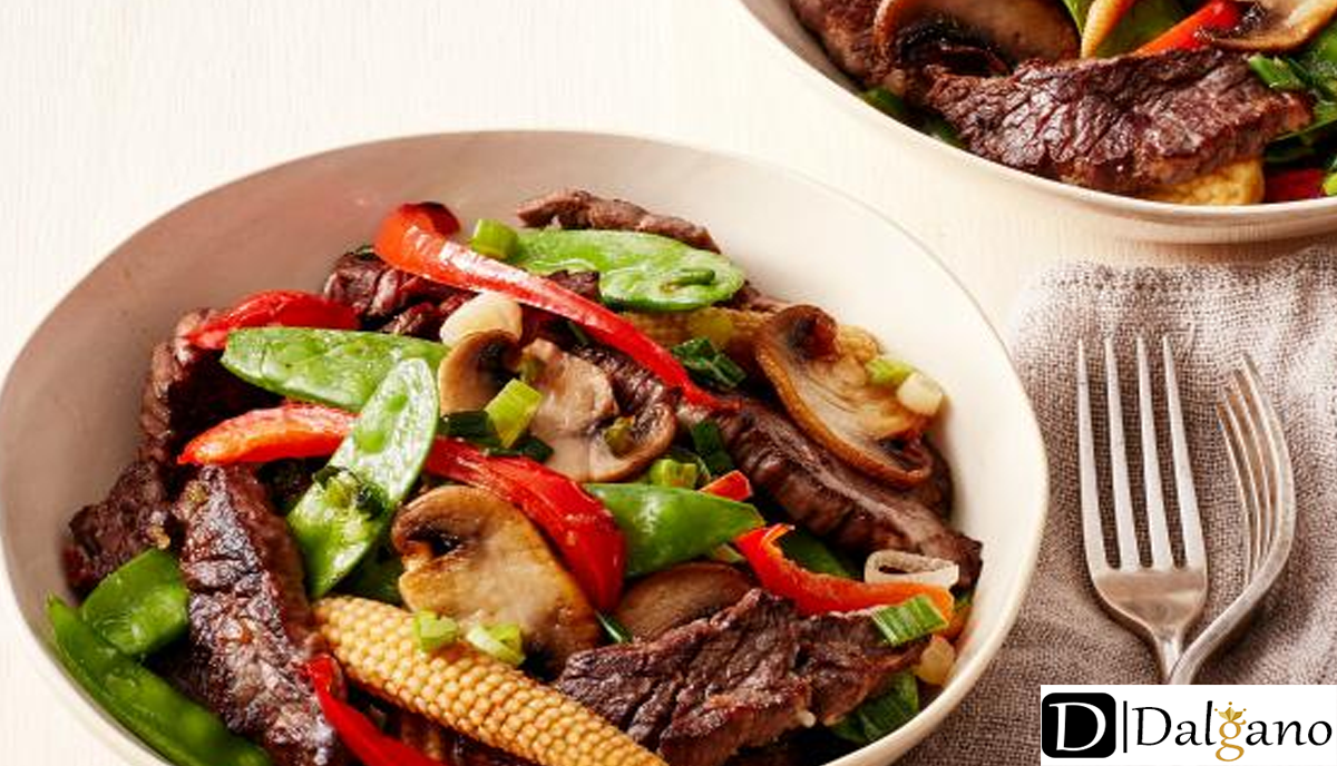 Beef Recipe with Sauteed Vegetables, Delicious and Healthy