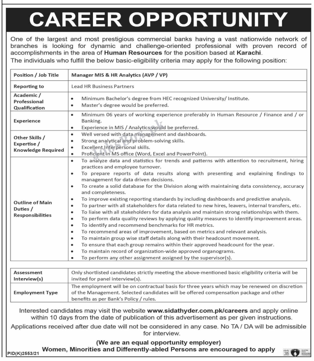 Commercial Bank Jobs 2022 in Pakistan