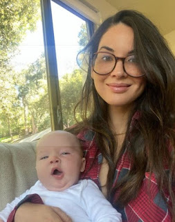 Olivia Munn clicking selfie with her son Malcolm