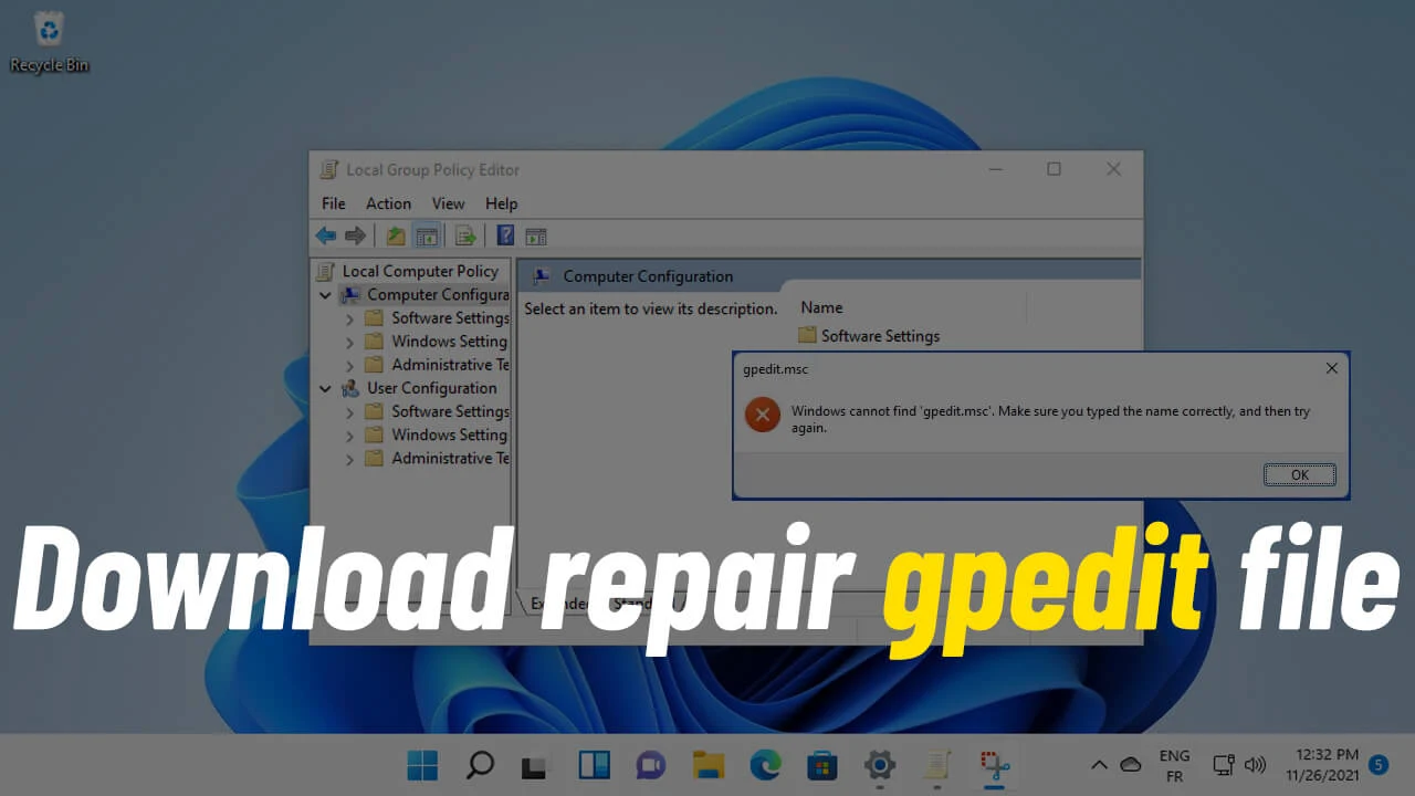 Download gpedit.msc Repair file For windows 11