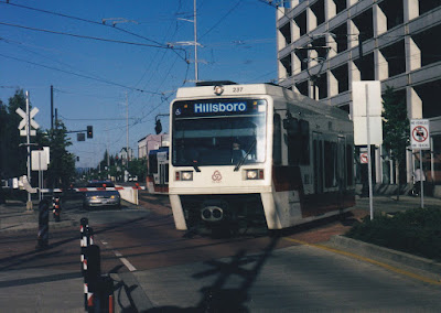 TriMet MAX Type 2 Siemens SD-660 #237 in Hillsboro, Oregon in June 2002