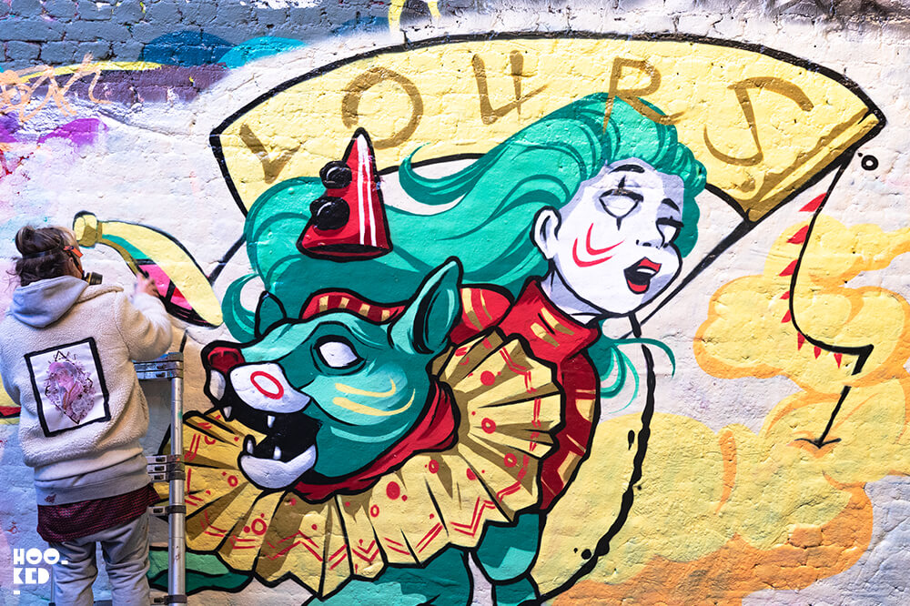 London Street Art - WOM Collective Graffiti Paint Jam in Leake Street Tunnels, London