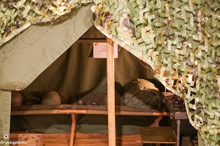 tent displayed in the St Charles Veterans Museum