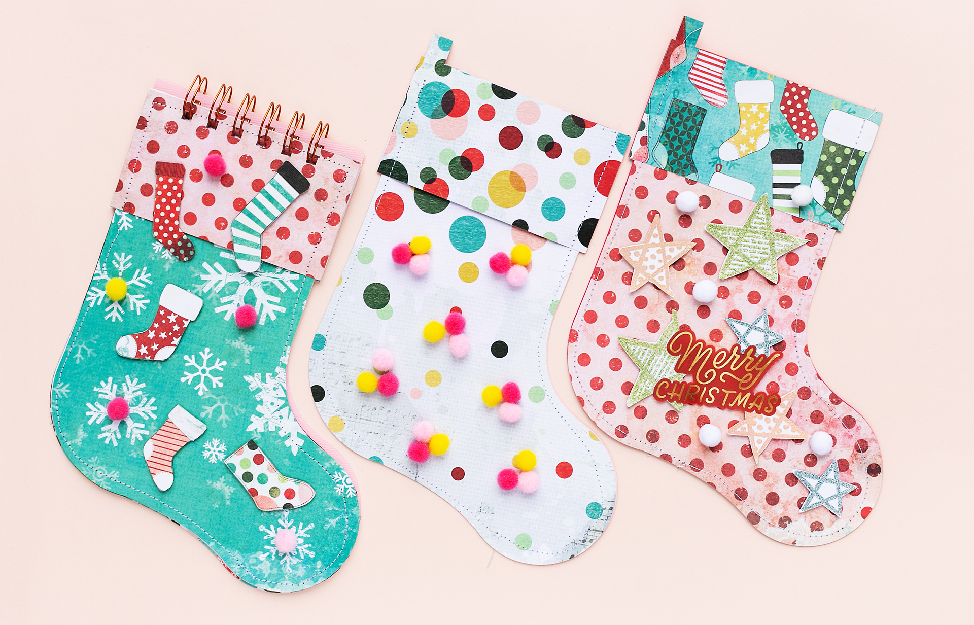 WRMK | 3 DIY Ideas for Christmas Stockings with Stocking Template