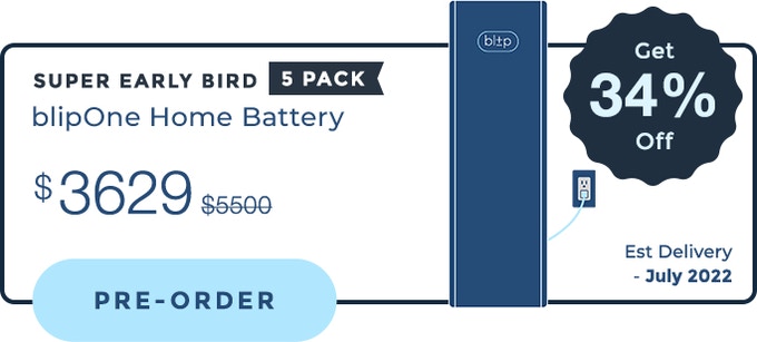 blipOne: Reliable Smart Battery for Any Apartment or Home Backup battery that saves money by storing power when it's cheap. Access emergency power when needed. Eco-friendly & no pro install