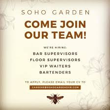 Waiters/Waitress and Hostesses Recruitment in Dubai | For Soho Garden DXB 2022 | Apply Now