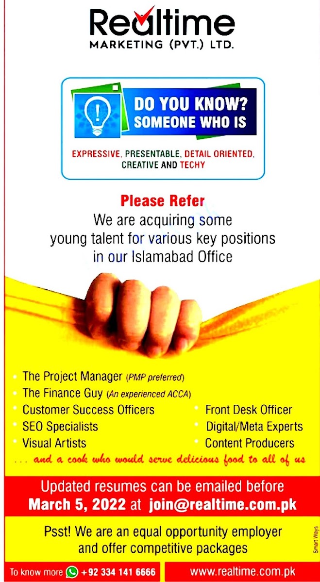 Realtime Marketing Private Limited Company Jobs 2022