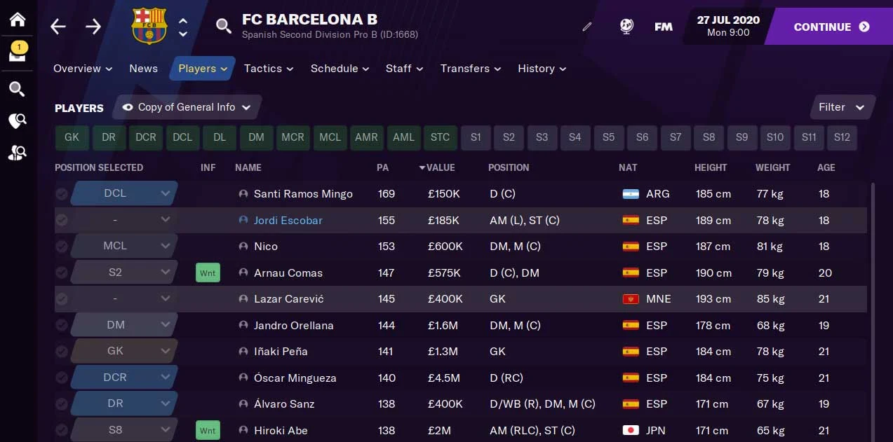 Build up transfer budget in Football Manager | Targeting players in top clubs B teams