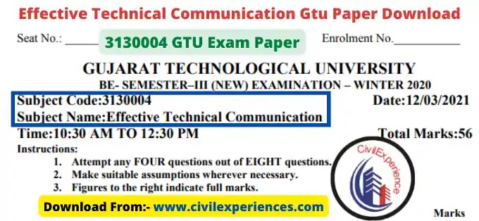 Effective Technical Communication GTU Paper Solution Download | Effective Technical Communication GTU